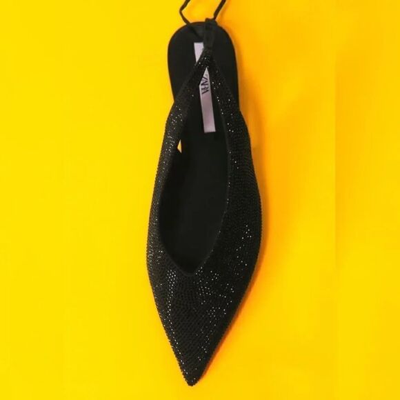 ZARA RHINESTONE LACE-UP FLATS - Picture 2 of 6